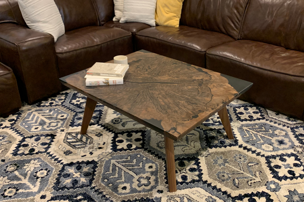 Walnut Epoxy Coffee Table (AVAILABLE)