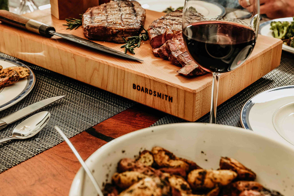 Maple End Grain Butcher Block from The Boardsmith featuring smooth edges and detailed craftsmanship.